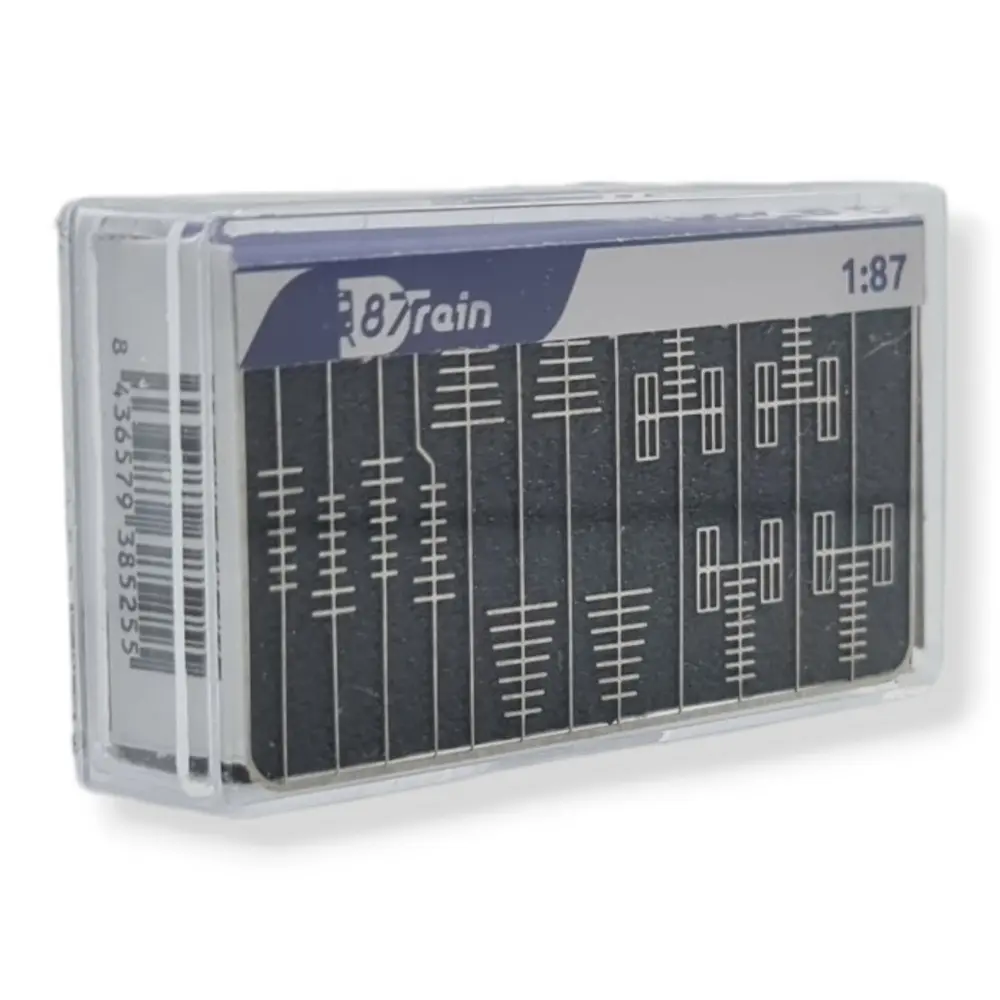Lot de 12 Antennes - 3 modèles nickel-argent photodécoupé | 87TRAIN 221018 | HO 1/87 - 2