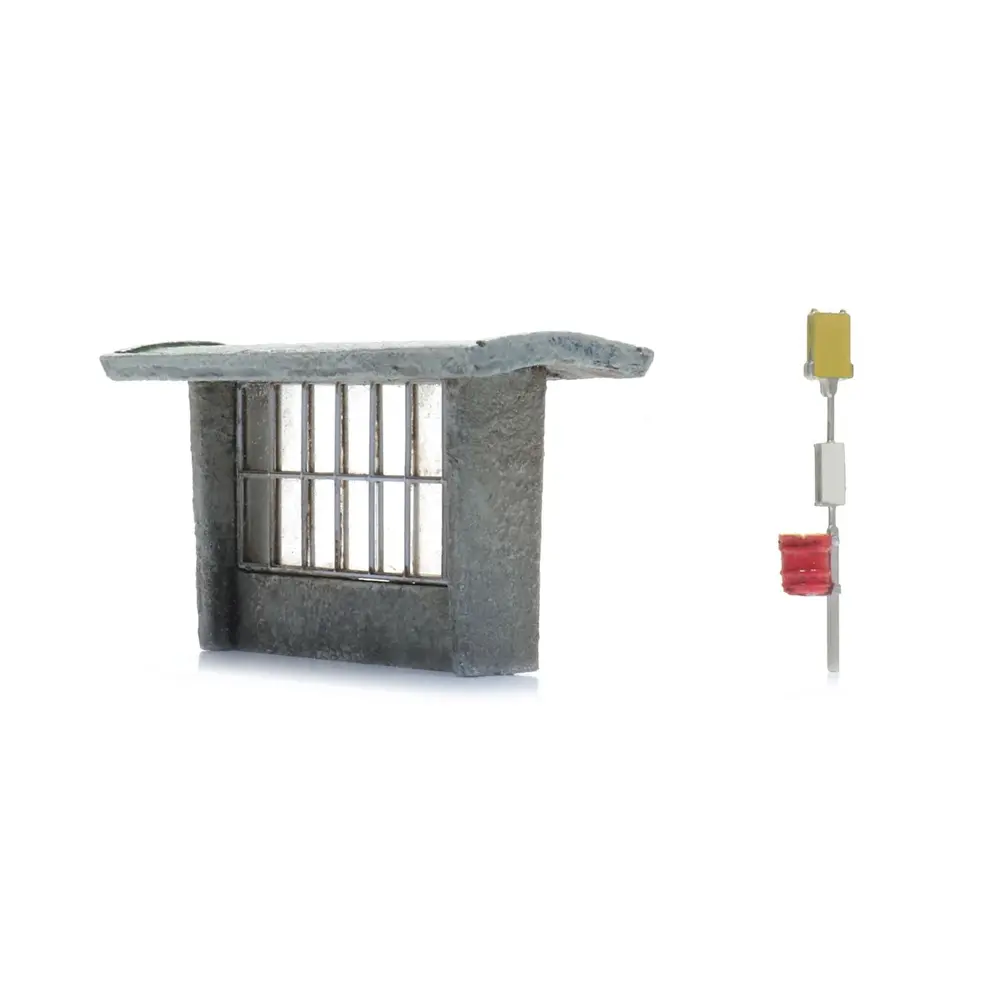 Abribus en béton avec panneau d'arrêt de bus - Artitec 316.103 - N 1/160 - 3