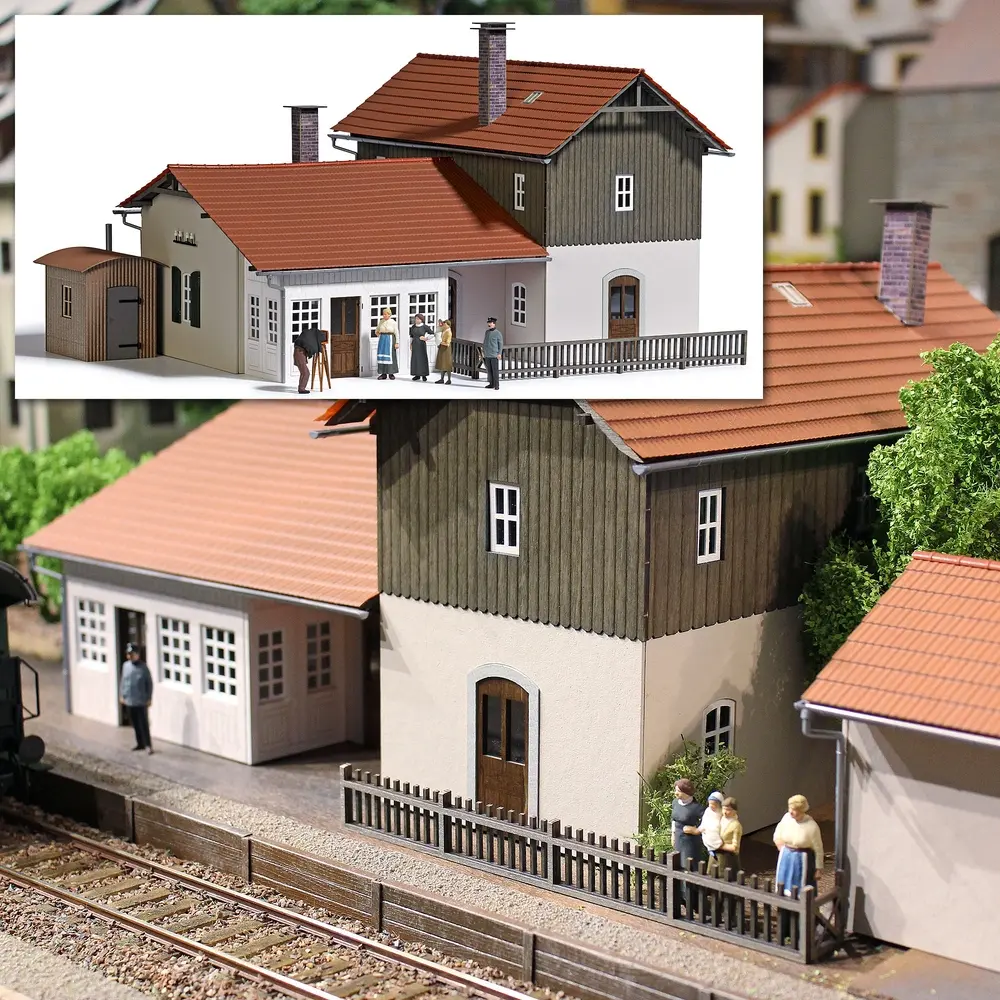 Gare de Rothenstadt avec cabane - Busch 10006 - O 1/43ème - 2