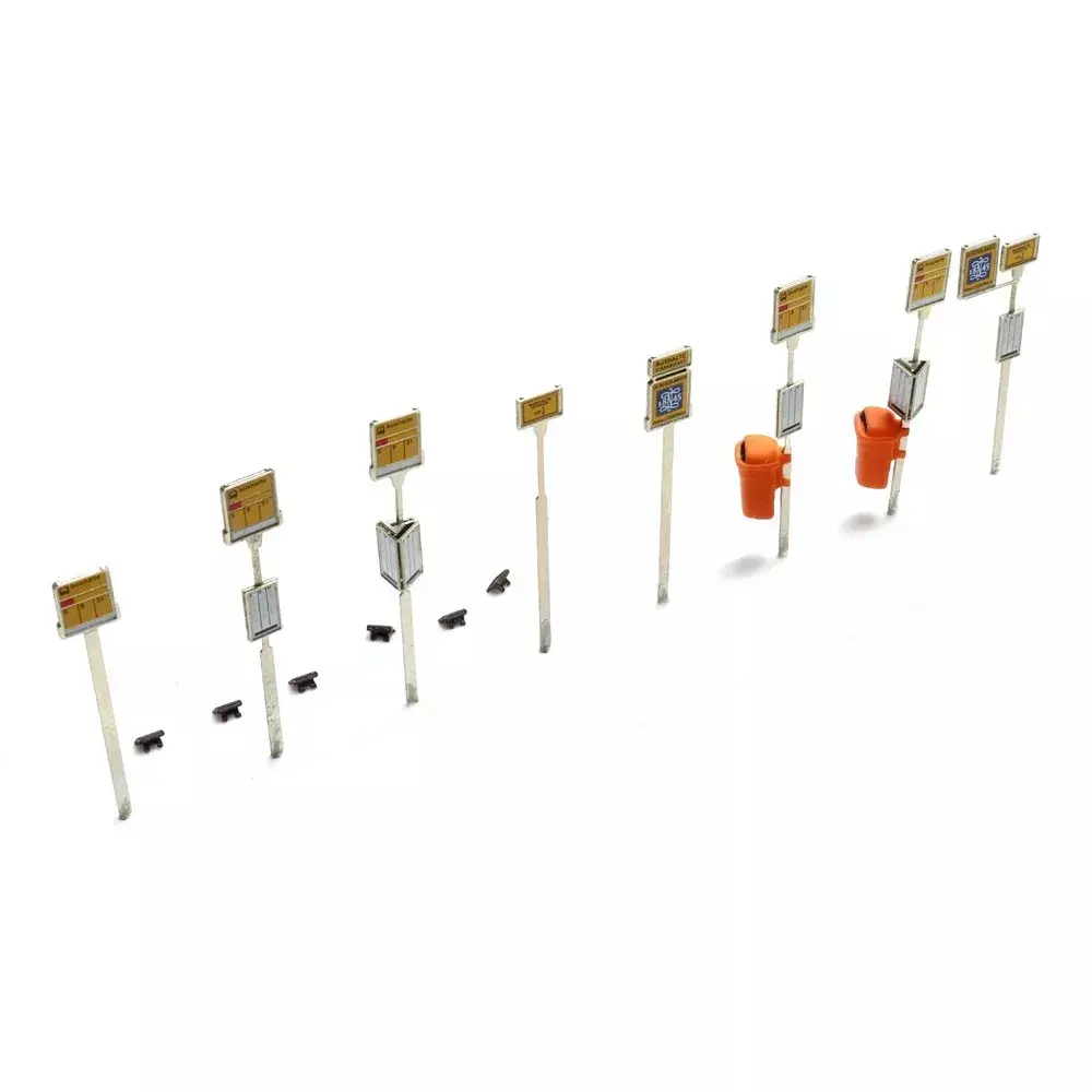 Pack de panneaux de signalisation - ARTITEC 6160105 - HO 1/87- Pour arrêt de bus - 3