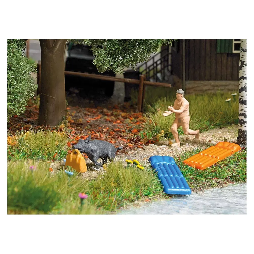 Scénette "Alerte au Sanglier" - Busch 7948 - HO 1/87 - Basé sur un fait réel - 2