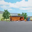 Atelier d'entretien routier en bois - Busch 8234 - N 1/160 - 4