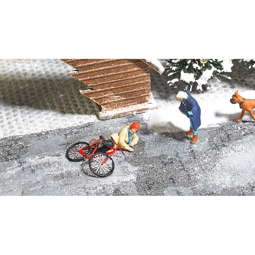 Chute de vélo sur la glace - Busch 7856 - HO 1/87 - 2