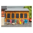 Lot de 12 palettes en bois avec Fûts et Caisses de bière - Busch 1814 - HO 1/87 - 2