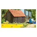 Grange en bois avec grand portail double BUSCH 1900 - HO 1/87  - 4