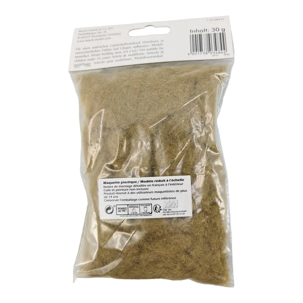 Flocage fibres d'herbe - Busch 3484 - HO 1/87 - 30 g - Automne - 4.5 mm - 4