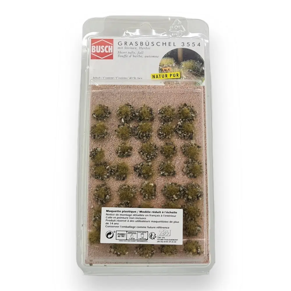 Kit de 40 Touffes d'herbe d'automne Busch 3554 - HO 1/87 - 3