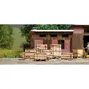 lot de 6 palettes avec leur caisse en bois BUSCH 1811 - HO 1/87 - 2