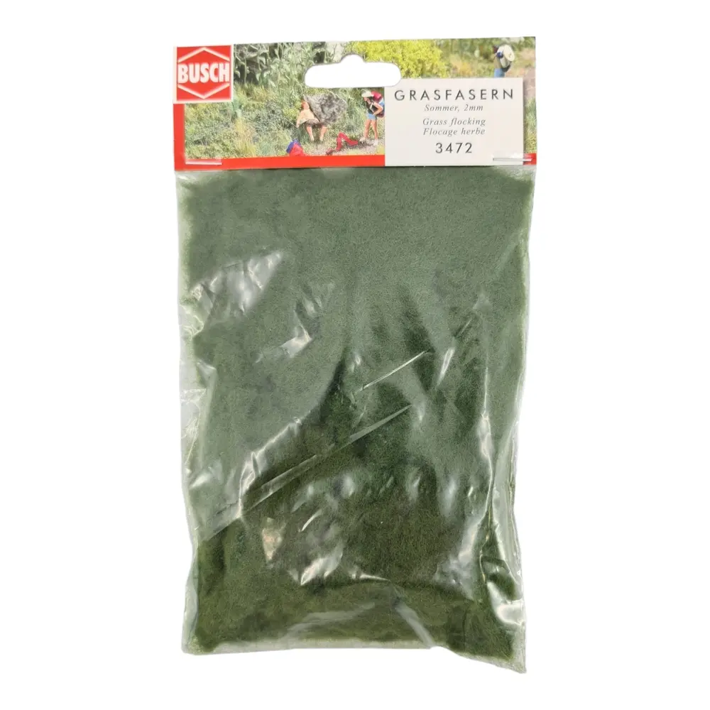 Flocage fibres d'herbe Busch 3472 - HO - 30 g - Été - 2 mm - 3