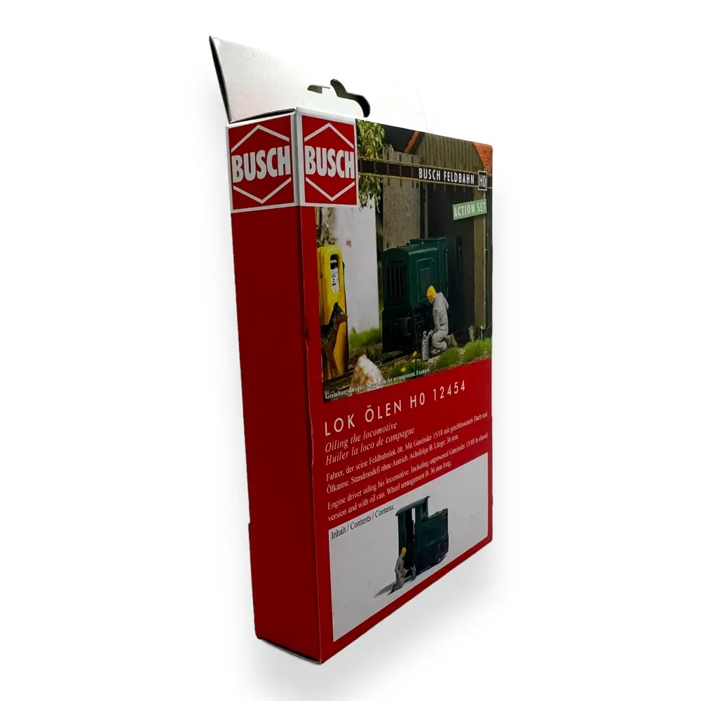 Scénette "Huiler la Locomotive" avec personnage - BUSCH 12454 - HO 1/87 - 2