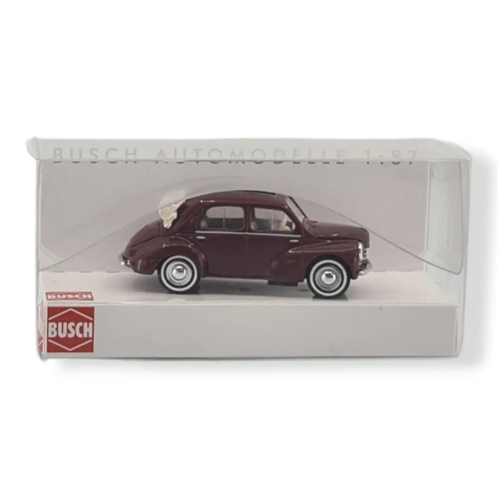  Voiture Renault 4CV découvrable - Busch 46573 - HO 1/87 - livrée "rouge bordeaux" - 3