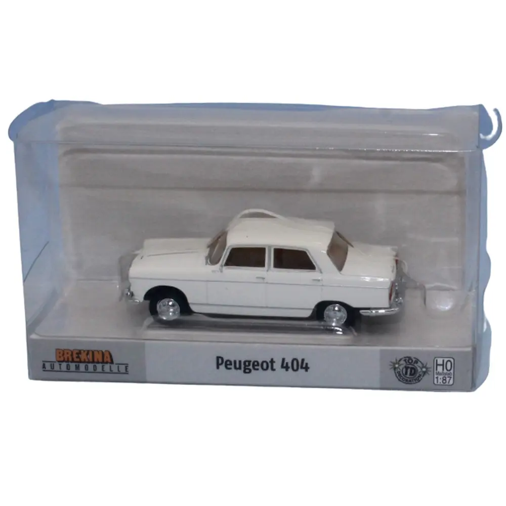 Voiture Peugeot 404 berline blanche BREKINA 92978 SAI 2320 - HO 1/87 - 2