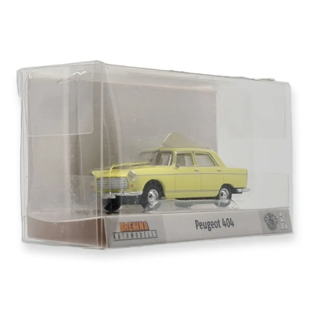 Peugeot 404 Brekina 29023 avec toit ouvrant - HO : 1/87 - livrée jaune pale - 2