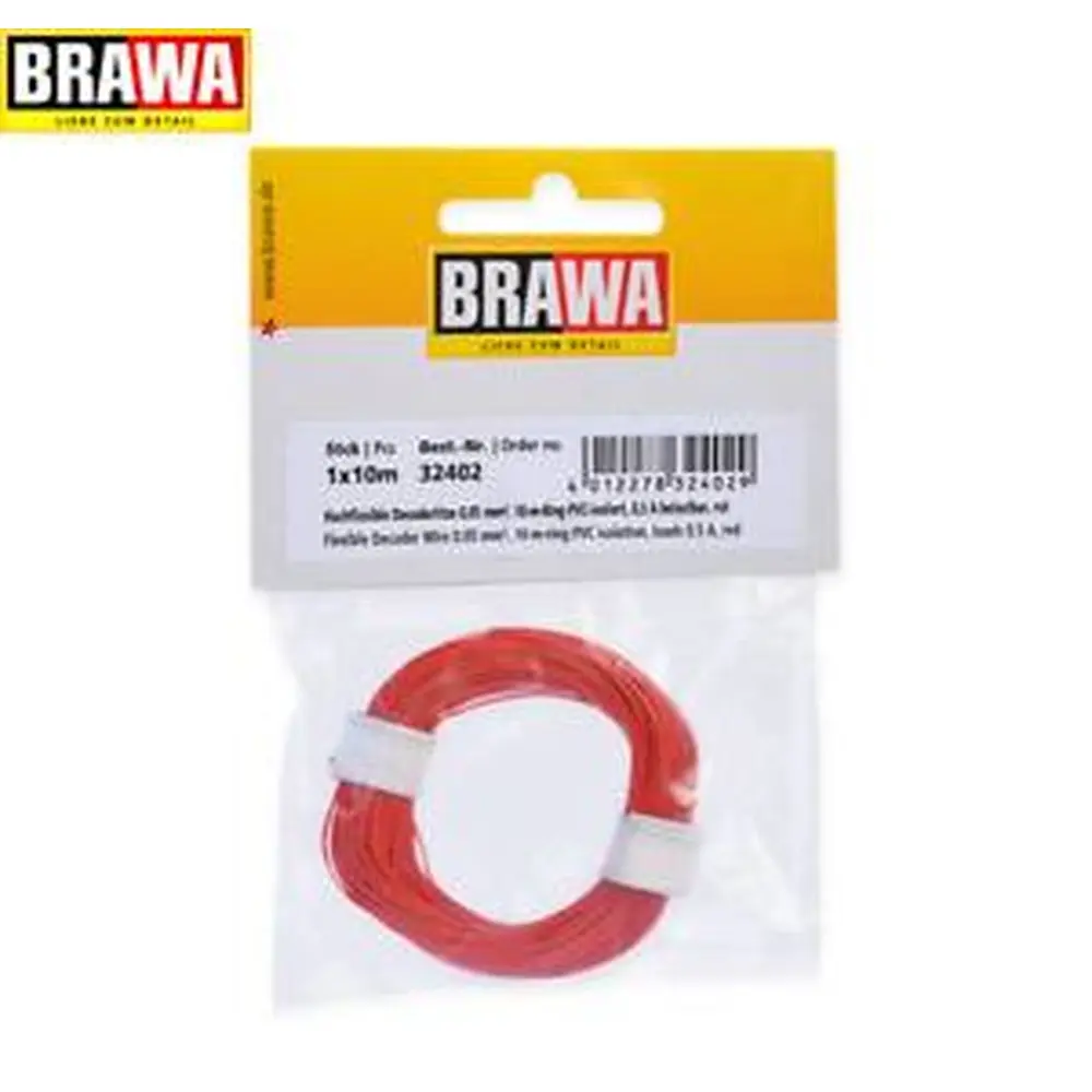 Câble flexible rouge pour décodeur - Brawa 32402 - 10 m de long - 0.05 mm² diamètre - 2