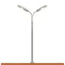 Lampadaire double sur pied avec éclairage à led - Brawa 84016 - HO 1/87 - 2