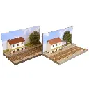 Diorama demi-gare PLM avec deux voies - Bois Modélisme 120001 - HO 1/87 - 15