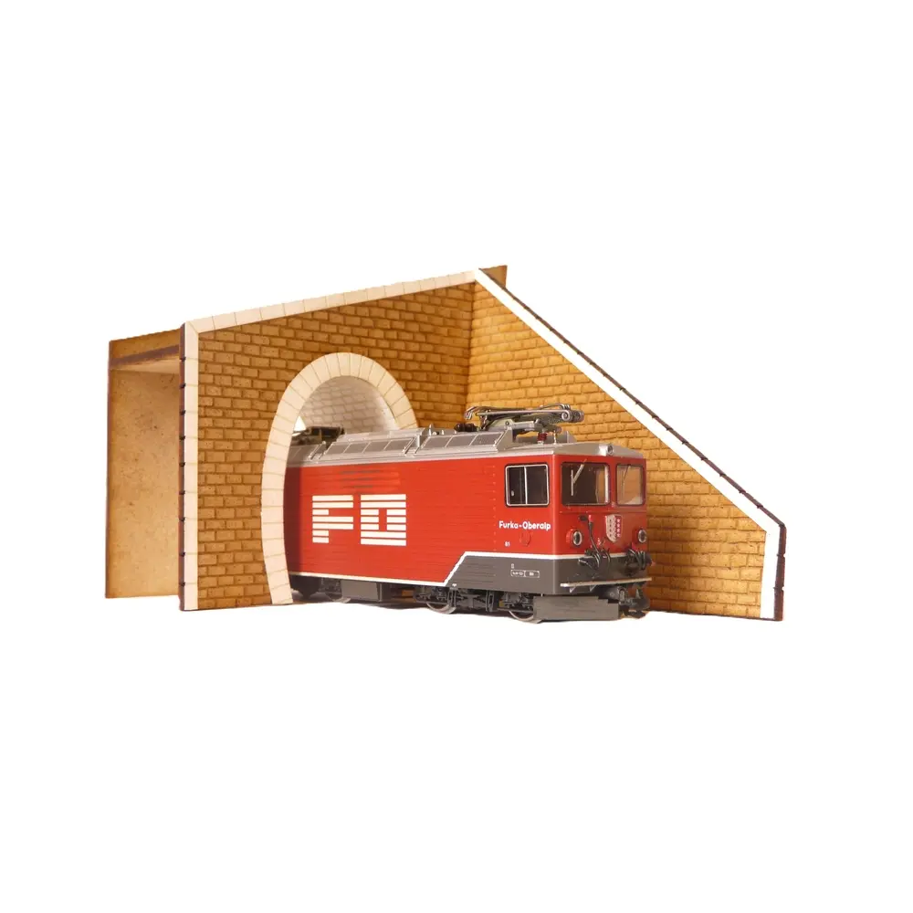 Entrée de tunnel pour une voie métrique avec mur de soutènement à droite - Bois Modélisme 109016 - HOm 1/87 - 3