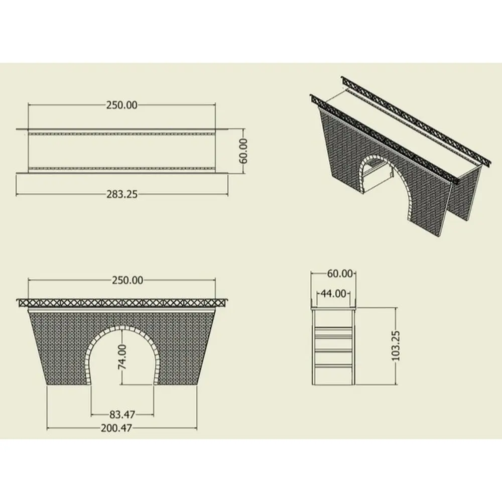 Pont/Tunnel - Double Voie - Bois Modélisme 108001 - HO : 1/87  - 11