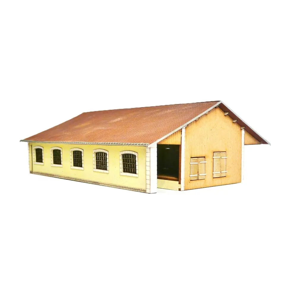 Halle marchandise PLM 5 portes - Bois Modélisme 202001 - N 1/160ème - 2