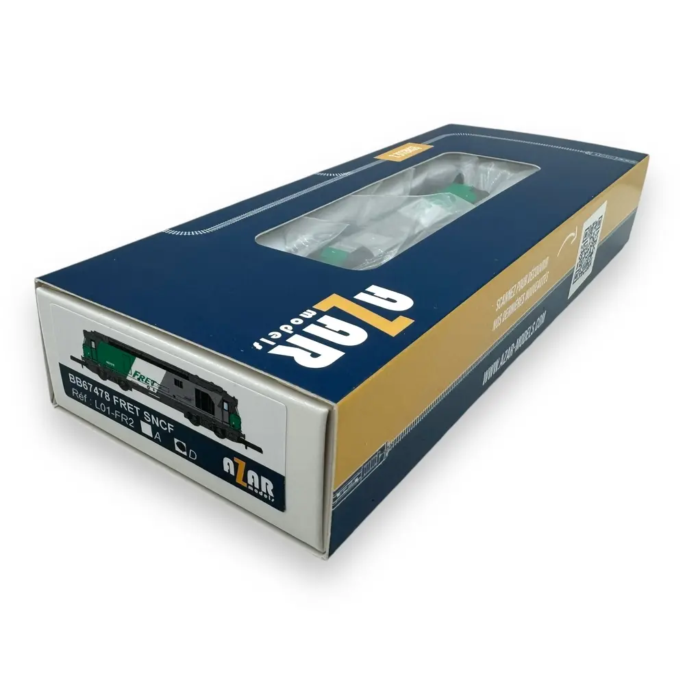 Locomotive diesel BB 67478 Fret - Azar Models L01-FR2D - Z 1/220 - SNCF - Ep V-VI - Digital - 2R - 4