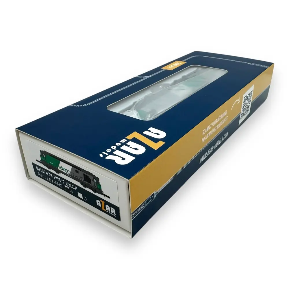 Locomotive diesel BB 67478 Fret - Azar Models L01-FR2A - Z 1/220 - SNCF - Ep V-VI - Analogique - 2R - 4