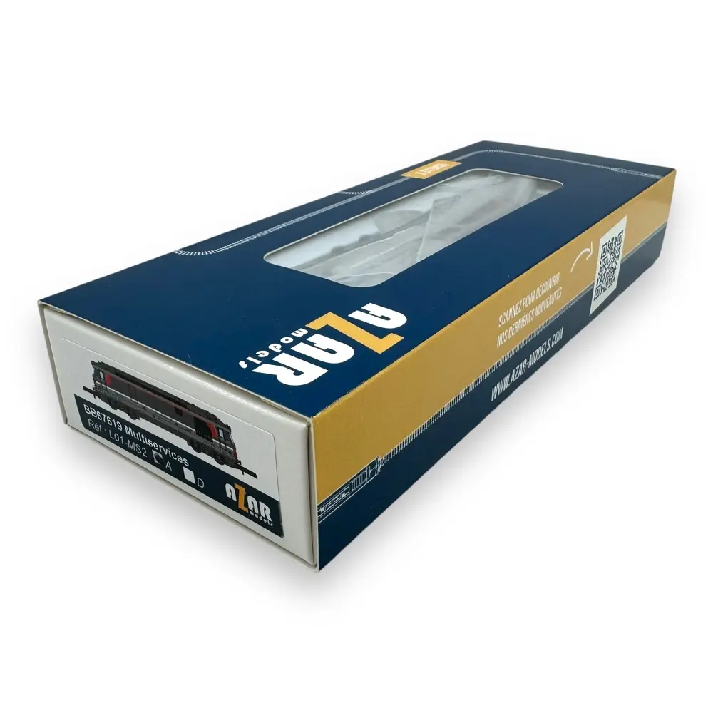 Locomotive diesel BB 67619 Multiservices - Azar Models L01-MS2A - Z 1/220 - SNCF - Ep V-VI - Analogique - 2R - 4