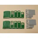 Lot 8 portes, 2 portillons, 4 rampes, 8 marches - Vert - Auhagen 80250 - HO 1/87 - 2