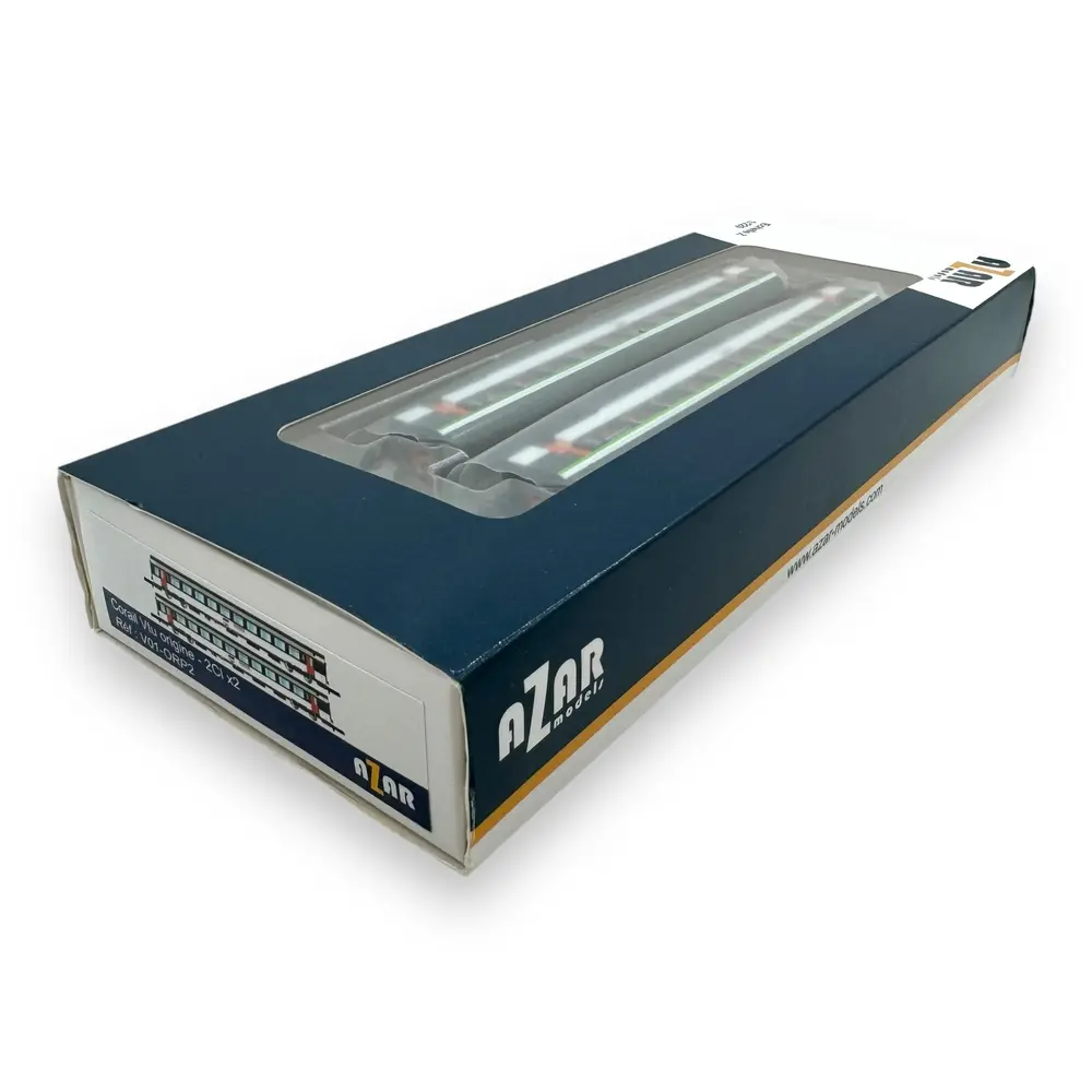 Coffret de 2 voitures voyageurs corail Vtu - Azar Models V01-ORP2 - Z 1/220 - SNCF - Ep IV - 2R - 3