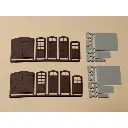 Lot 8 portes, 2 portillons, 4 rampes, 8 marches - Brun - AUHAGEN 80251 - HO 1/87 - 2