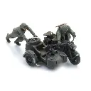 Panne : Zündapp avec side-car + 2 figurines - ARTITEC 6870750 - HO 1/87 - 3