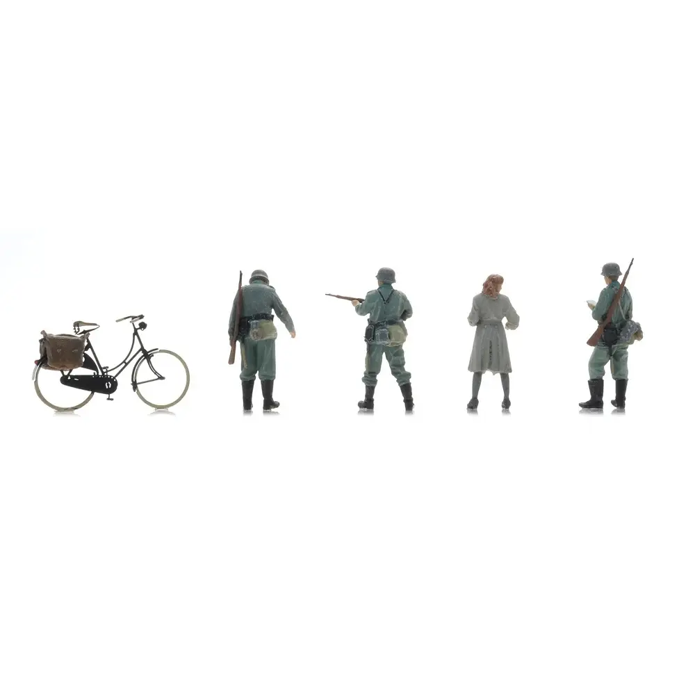 Point de contrôle de la Wehrmacht + femme à vélo - ARTITEC 7720007 - 1/72 - 2