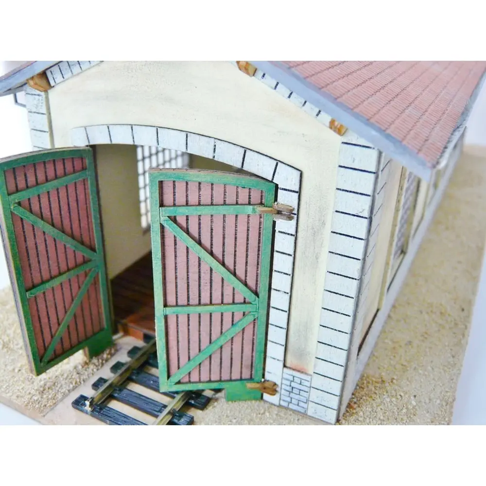 Remise à locomotive PLM - Bois modelisme 105003 - HO 1/87 - 260 x 100 x 115 mm - 5