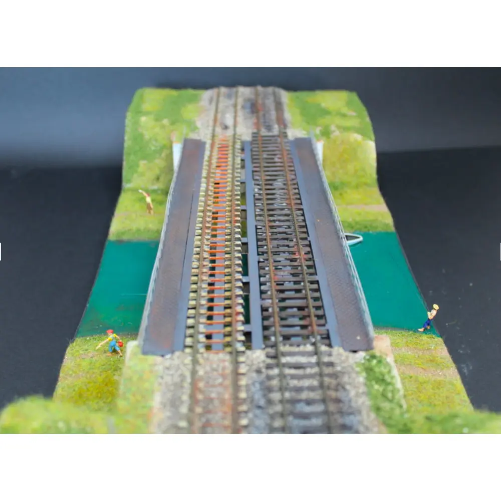 Pont métallique 2 voies avec culées - 350 mm BoisModelisme 108010 - HO 1/87 - 4