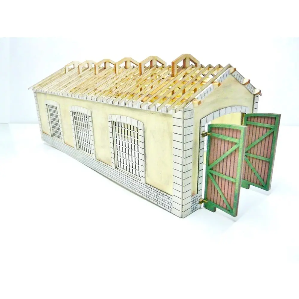 Remise à locomotive PLM - Bois modelisme 105003 - HO 1/87 - 260 x 100 x 115 mm - 8