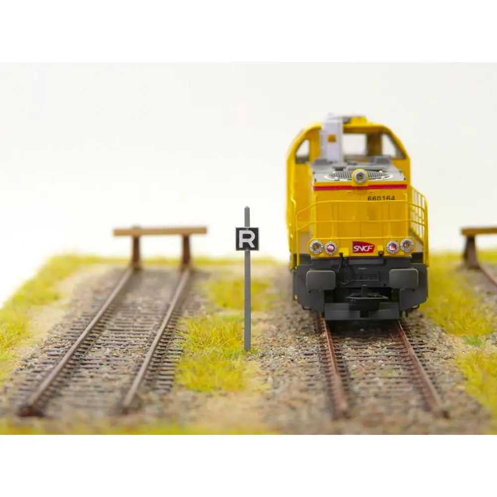 Pancarte "R" Fin de vitesse limitée BOISMODELISME 215029 - N 1/160 - SNCF - 2