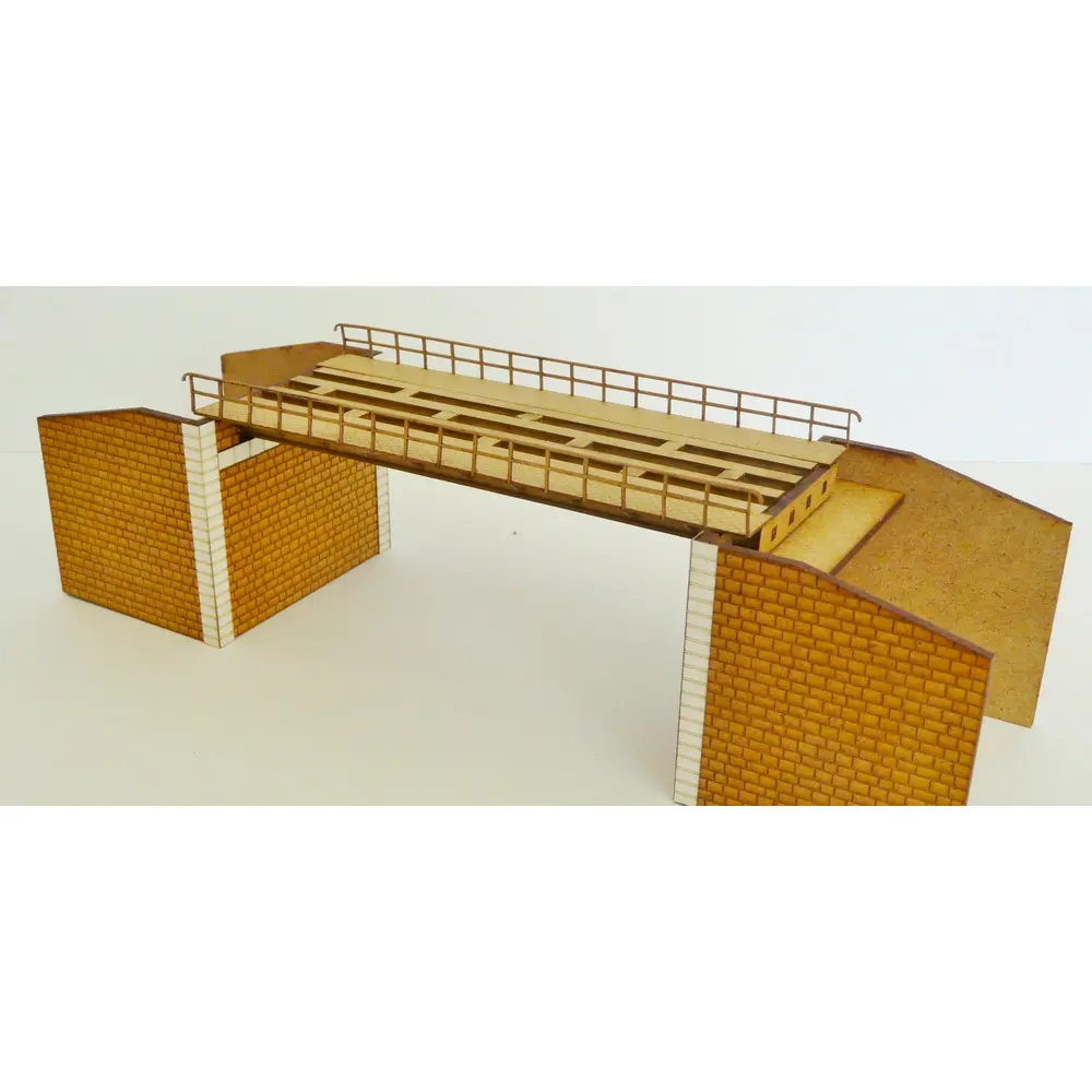 Pont métallique 1 voie avec culées - 350 mm BoisModelisme 108007 - HO 1/87 - 3