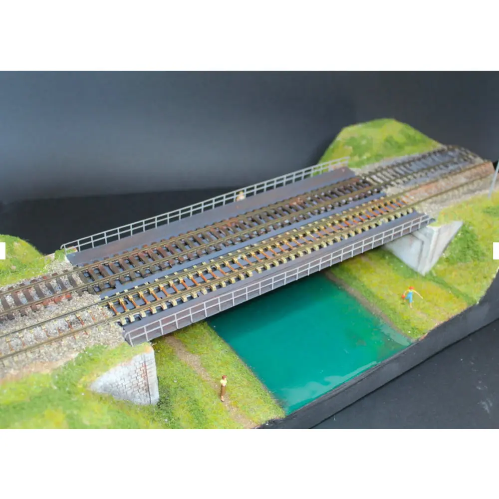 Pont métallique 2 voies avec culées - 150 mm BoisModelisme 108008 - HO 1/87 - 2