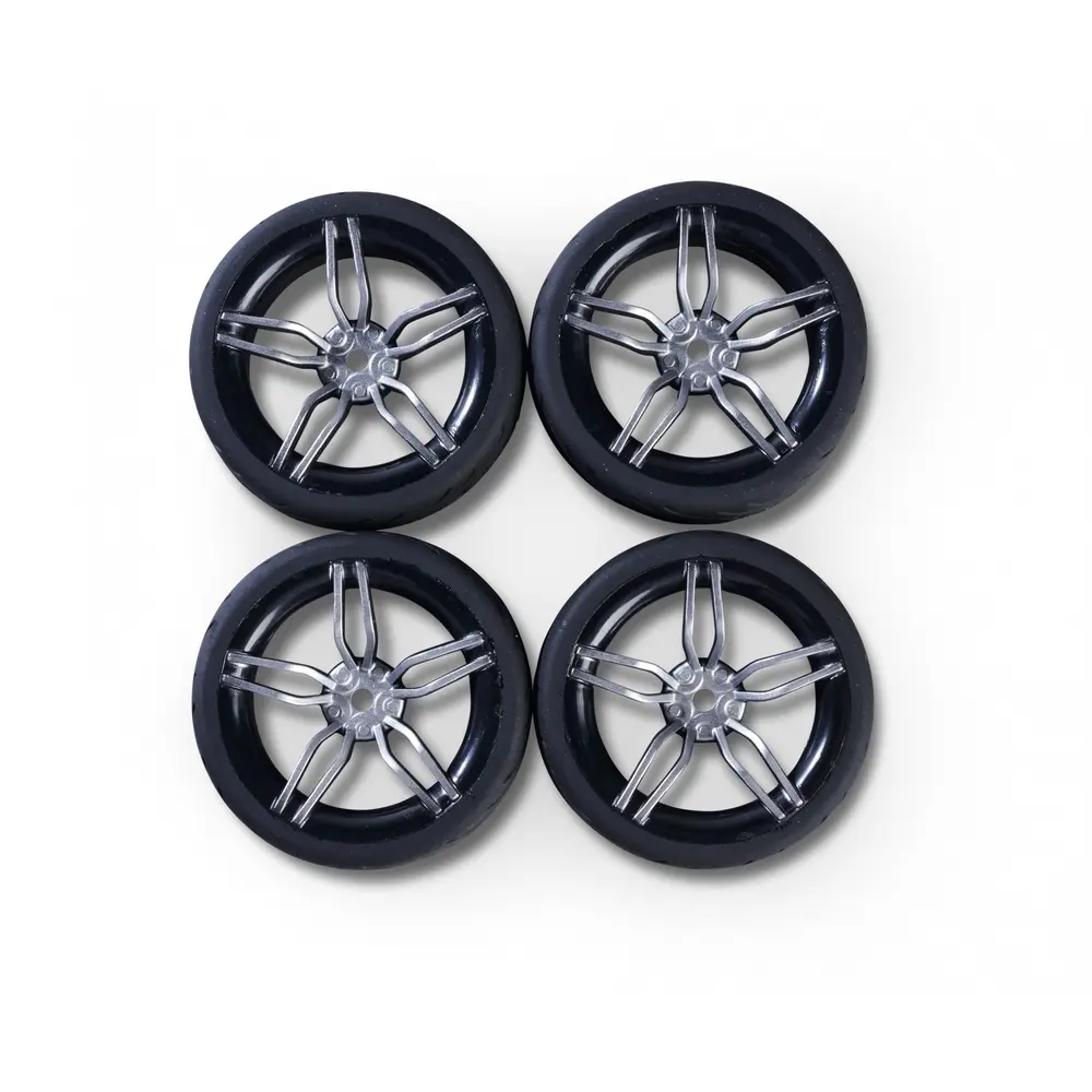 Jeu de 4 roues à 10 rayons argent - Carson 500900173 - 1/10 - 2