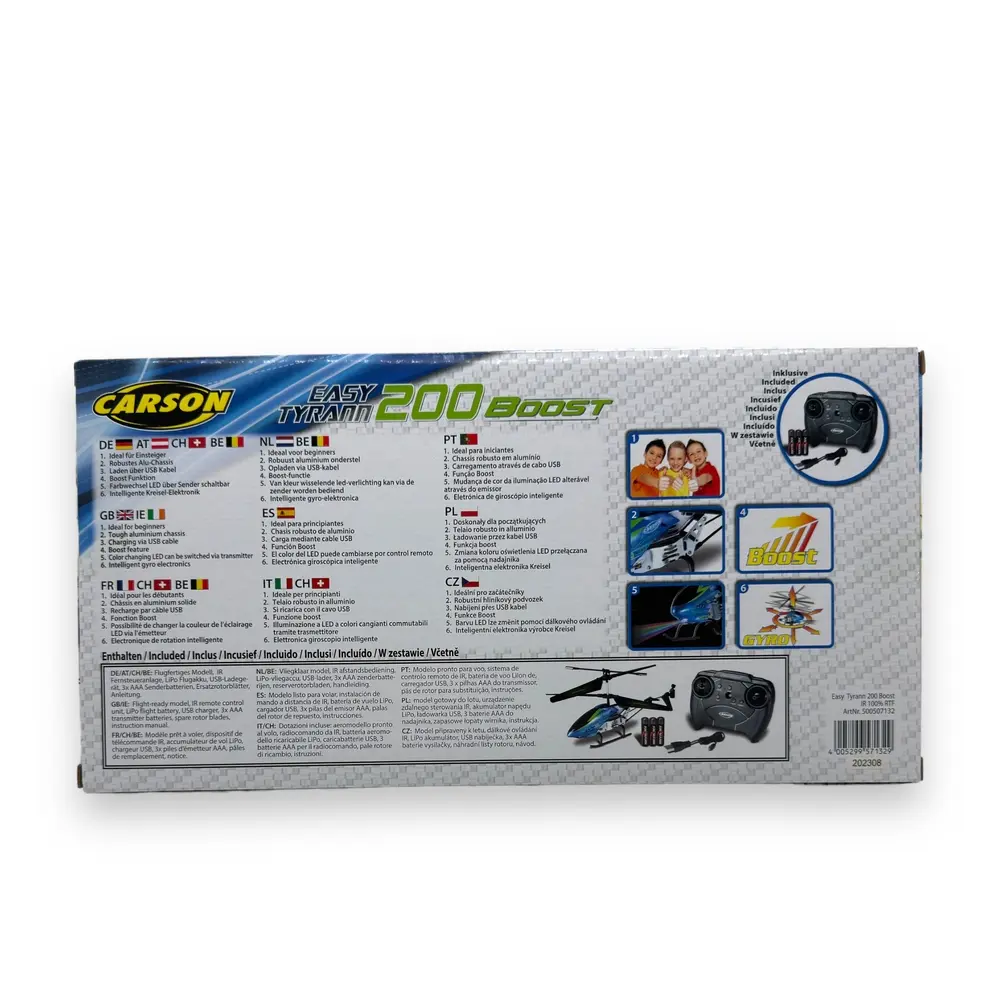 Hélicoptère Easy Tyrann 200 Boost IR 100% RTF - Carson 500507132 - Toutes Echelles  - 9