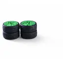 Jeu de 4 roues à 10 rayons vert fluo - Carson 500900194 - 1/10 - 4