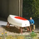Scénette "Peindre le bateau" - Busch 79816 - HO 1/87 - 2