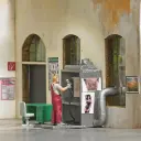 Peintre avec cabine - Coffret d'action scénette - Busch 79905 - HO 1/87  - 2