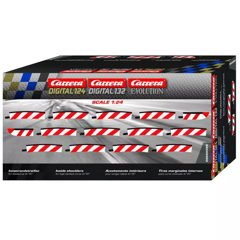 12 Accotements intérieurs pour virage relevé 4/15° - Carrera 20596 - 1/24 - 2