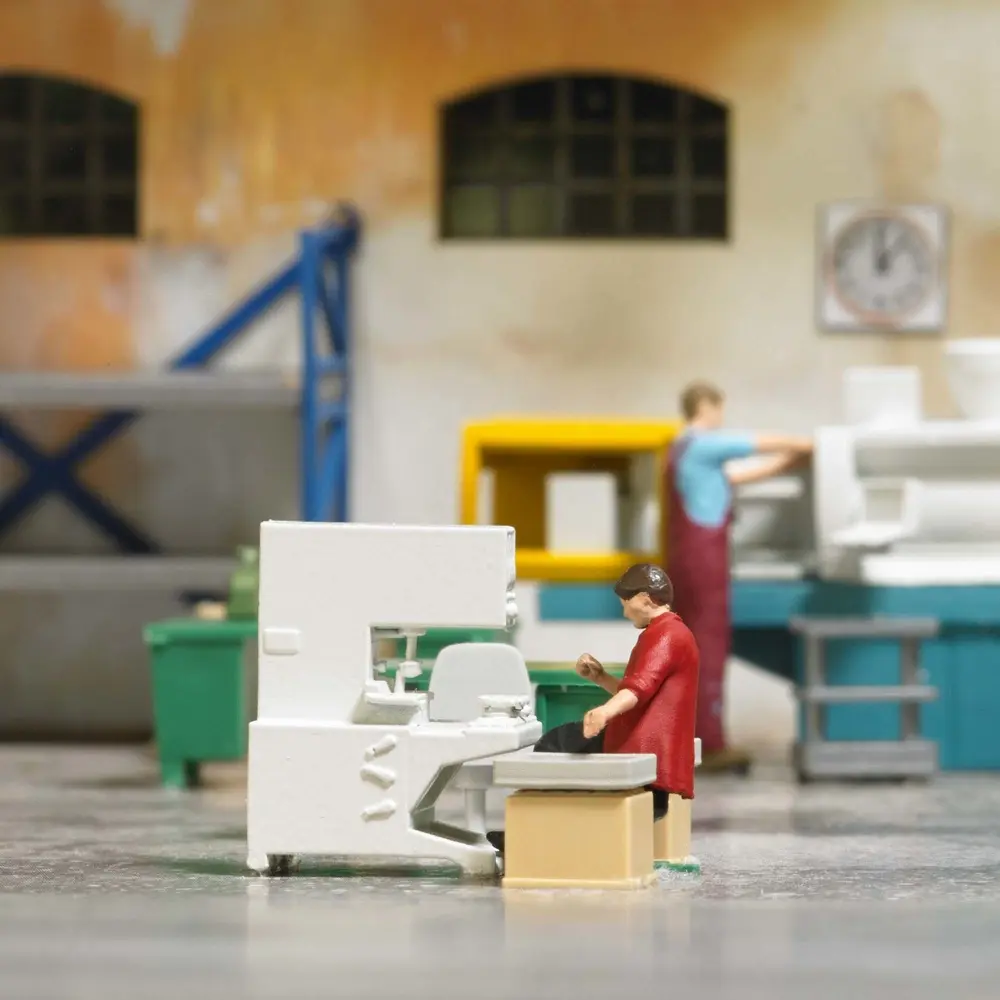 Machine de tampographie - Ensemble d'action scénette - Busch 79906 - HO 1/87  - 2