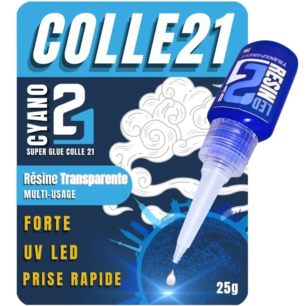 Colle Résine Transparente LED UV - Colle21 - 25mL - 3