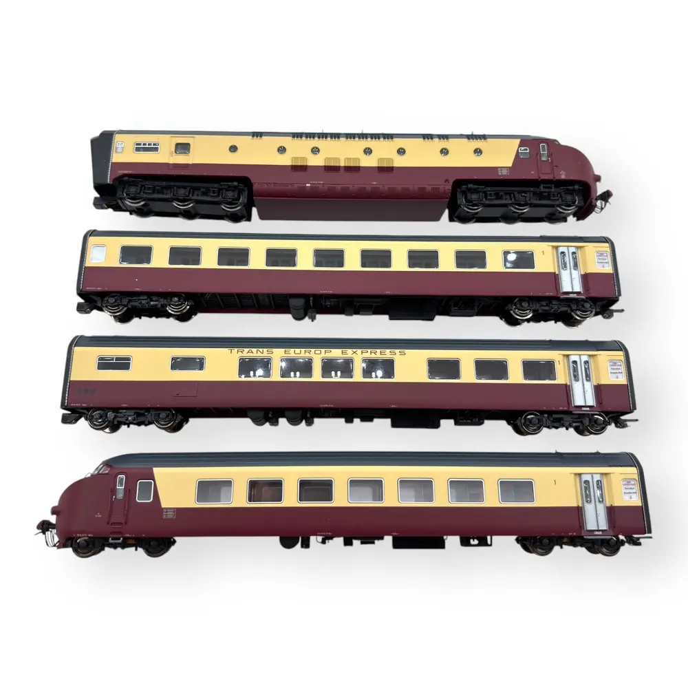 Coffret 4 éléments DE-IV 1003, l'oiseau bleu Paris Buxelles - LS Models 14002 - HO 1/87 - SNCF - Ep IIIb - Analogique - 2R - 2