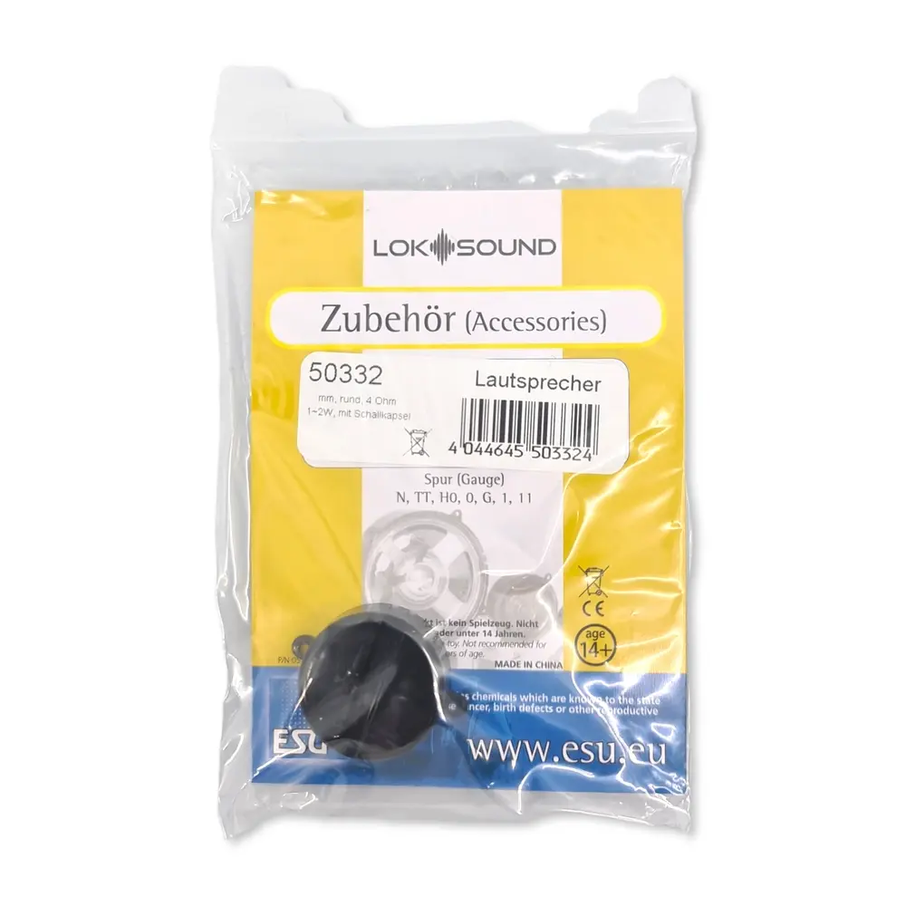 Haut-parleur rond Esu 50332 - diamètre 23 mm - 4 ohm - HO / N / TT / G / 1 / O - 4