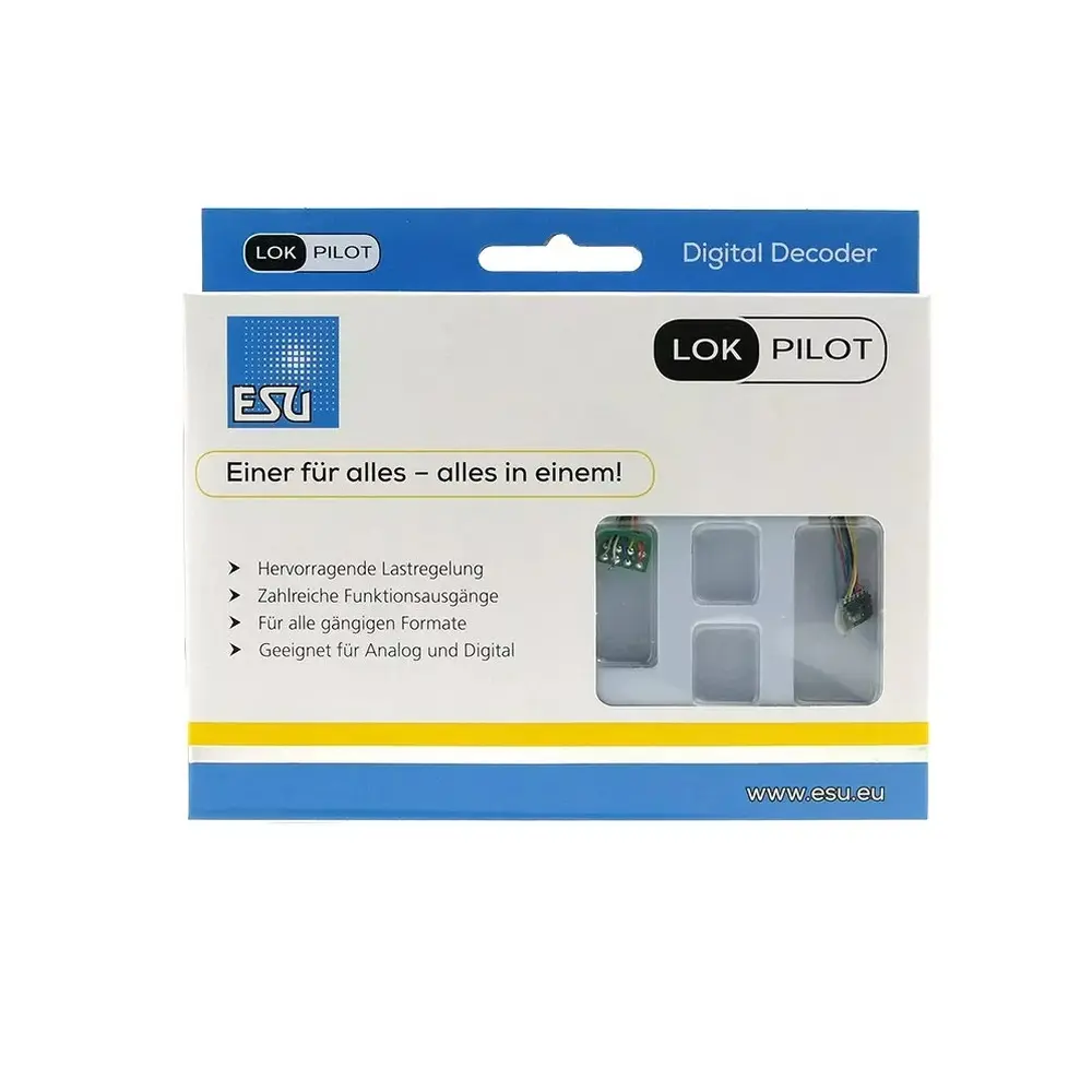 Décodeur de fonctions LokPilot 5 FX micro ESU 59120 - HO 1/87 N 1/160 - DCC - 8 pôles - 2