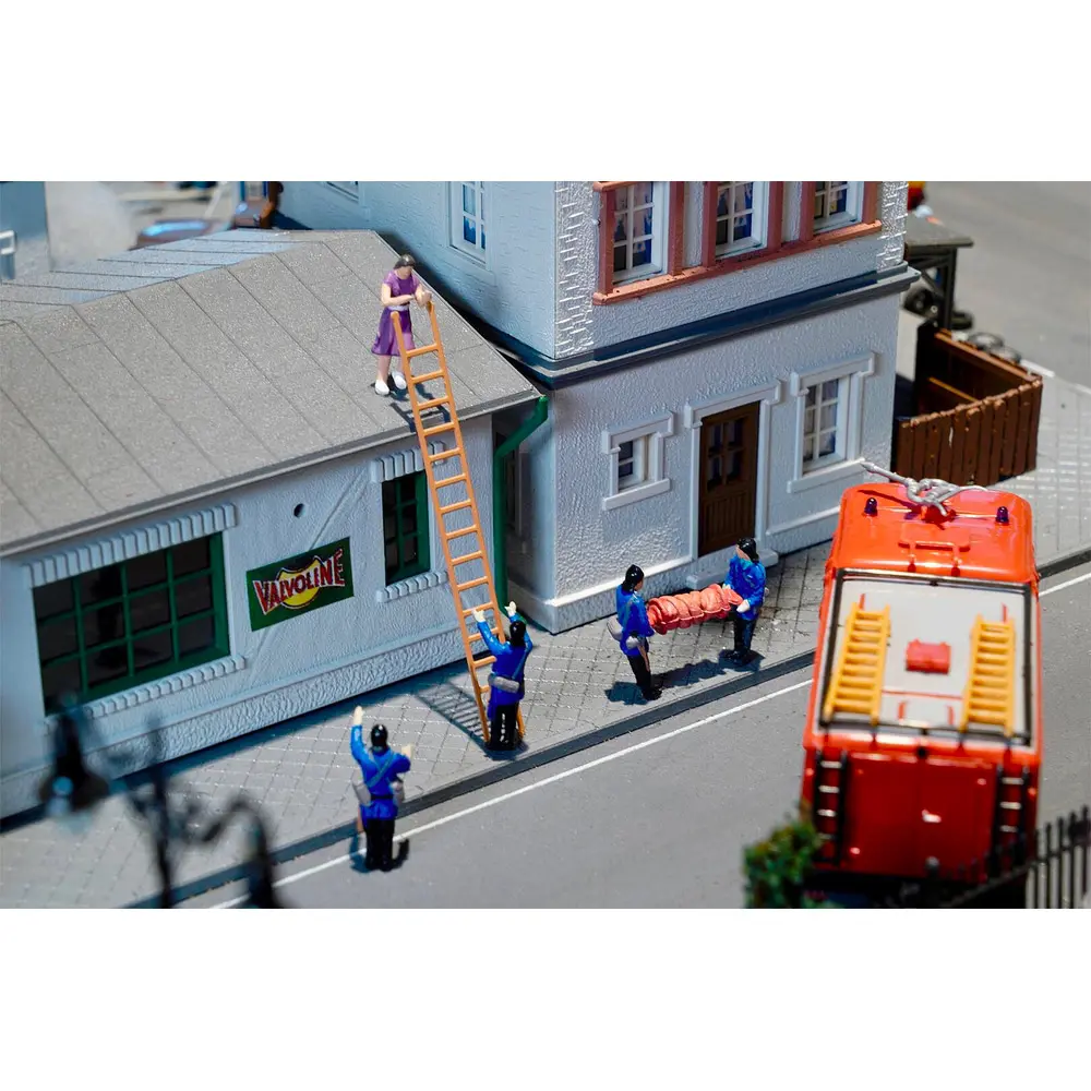 5 Figurines - POMPIERS Époque III - Faller 151639 - HO 1/87 - 2