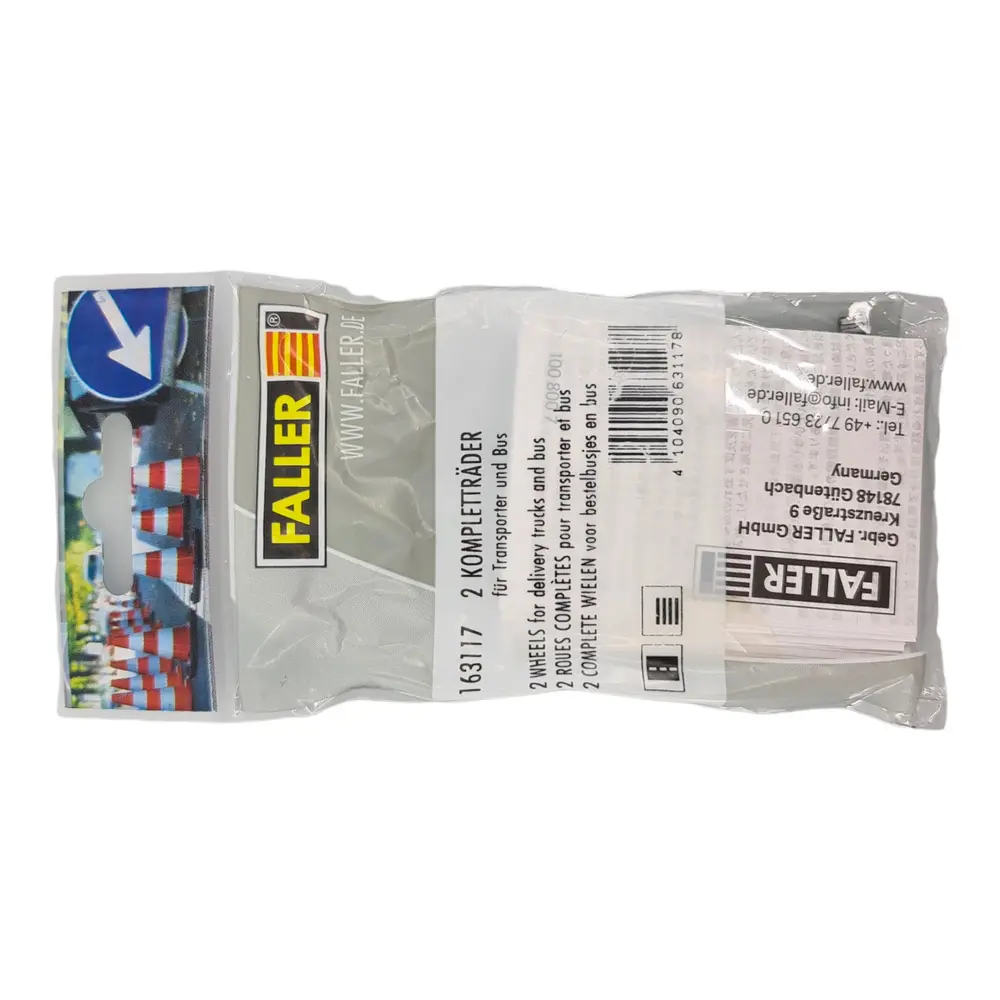 Un jeu de 2 roues arrières pour Car FALLER SYSTEM FALLER 163117 - HO 1/87 - 2